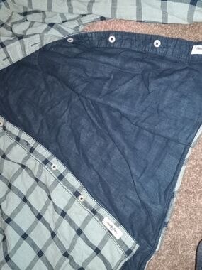 Goodfellow & Co Plaid Button-Front A-Line Skirt - Blue & Gray